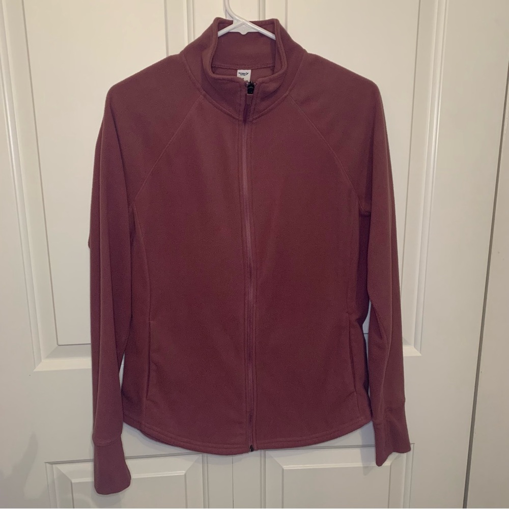 Old Navy Active Fitted Fleece Zip Up Jacket Plum Pink